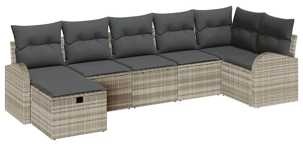 vidaXL Σετ Καναπέ Κήπου 7 pcs Ανοιχτό γκρι 289 x 124 x 85 εκ.