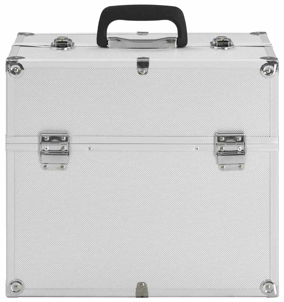 vidaXL Βαλίτσα Μακιγιάζ Ασημί 38x23x34 εκ. Αλουμινίου