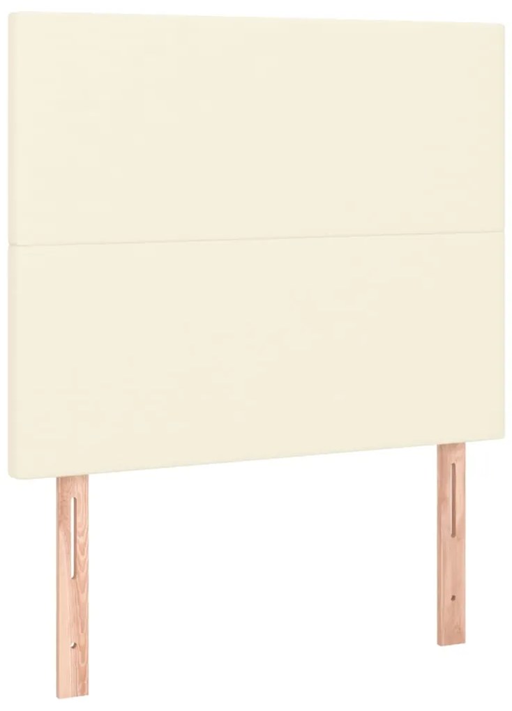 vidaXL Κρεβάτι Boxspring με Στρώμα Κρεμ 90x200 εκ. από Συνθετικό Δέρμα