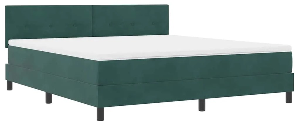 vidaXL Κρεβάτι με ελατήρια Σκούρο πράσινο 180 x 200 cm Βελούδο