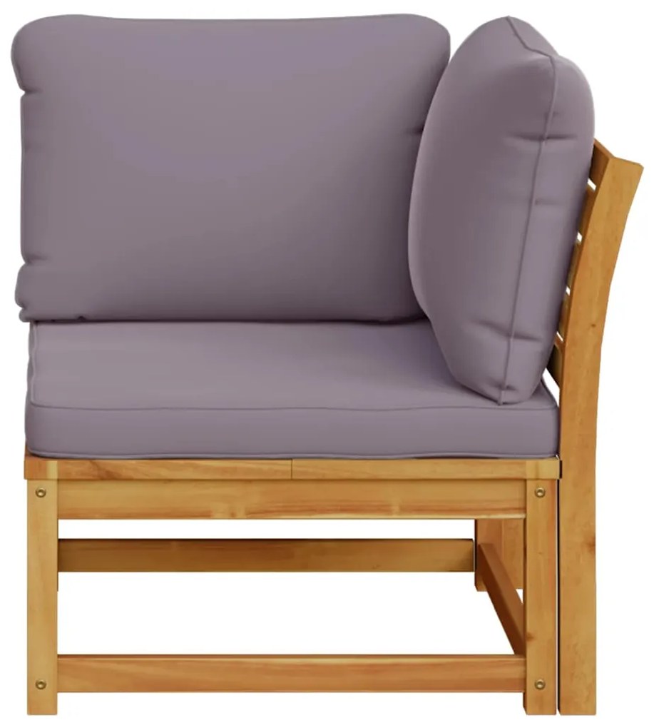 vidaXL Καναπές Κήπου Γωνιακός Μαξιλάρια 73x73x65εκ. Μασίφ Ξύλο Ακακίας