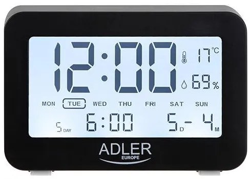 ADLER ALARM CLOCK BLACK