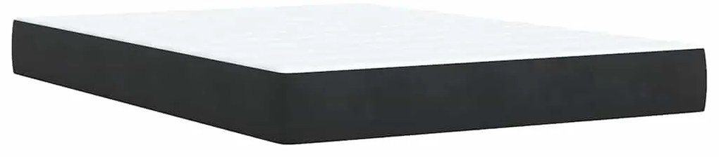 vidaXL Κρεβάτι Boxspring με Στρώμα Μαύρο 140x200 εκ. Βελούδινο