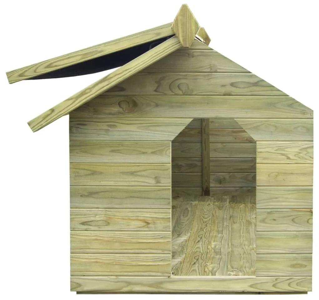 Σπιτάκι Σκύλου με Ανοιγόμενη Οροφή από Εμποτισμένο Ξύλο Πεύκου - Πράσινο