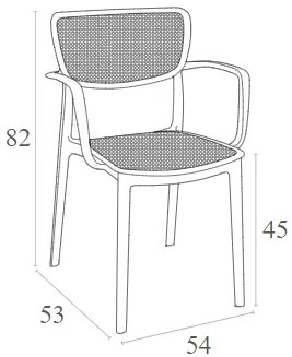 Πολυθρόνα Πολυπροπυλενίου Loft Olive Green 54X53X82εκ.