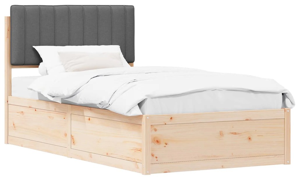 vidaXL Σκελετός Κρεβατιού με Επενδεδυμένο Κεφαλάρι Σκούρο Γκρι