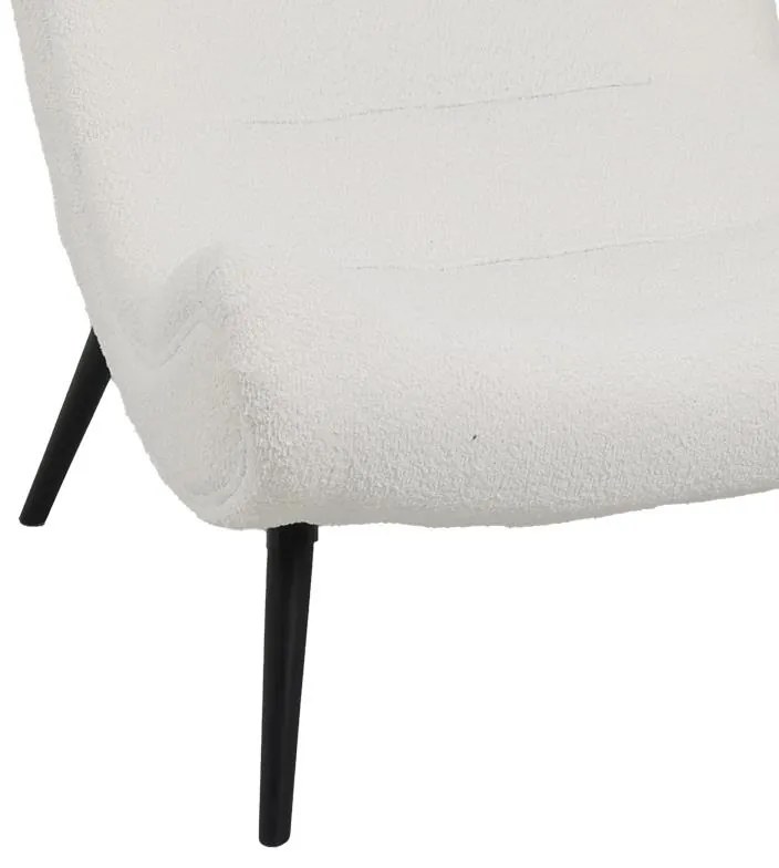 Πολυθρόνα-μπερζέρα Silla μπουκλέ ύφασμα σε λευκή απόχρωση 97x80x100εκ 97x80x100 εκ.