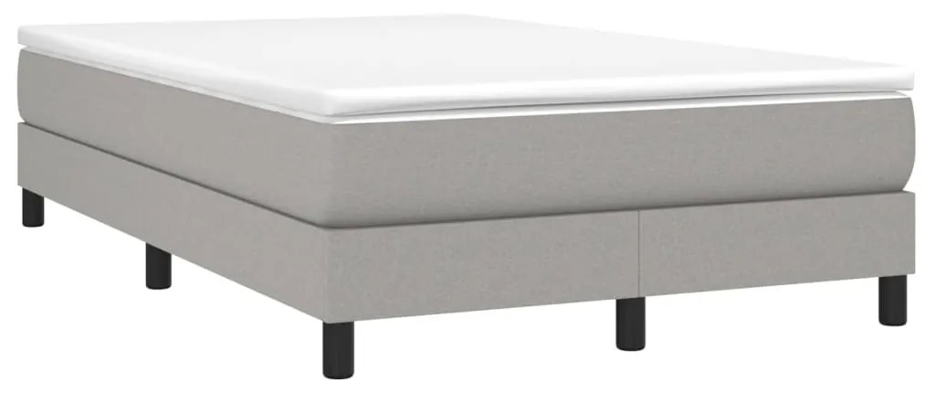 vidaXL Κρεβάτι Boxspring με Στρώμα Ανοιχτό Γκρι 120x200 εκ. Υφασμάτινο