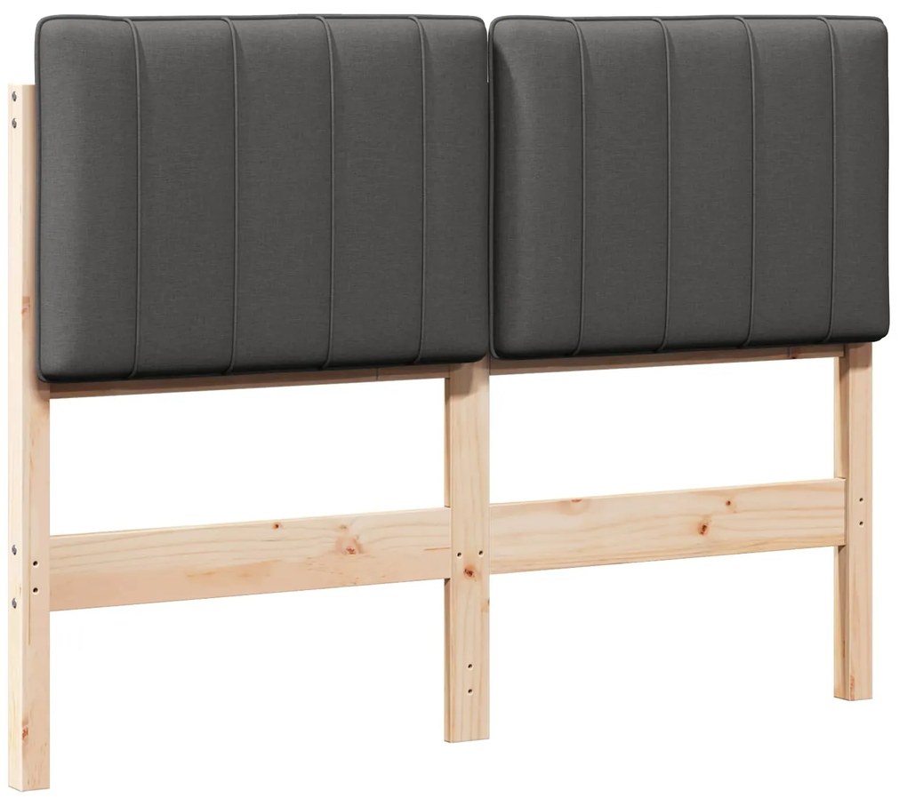 vidaXL Ταπετσαρισμένο κεφαλάρι με κεφαλάρι Καφέ και Σκούρο Γκρι 120 cm