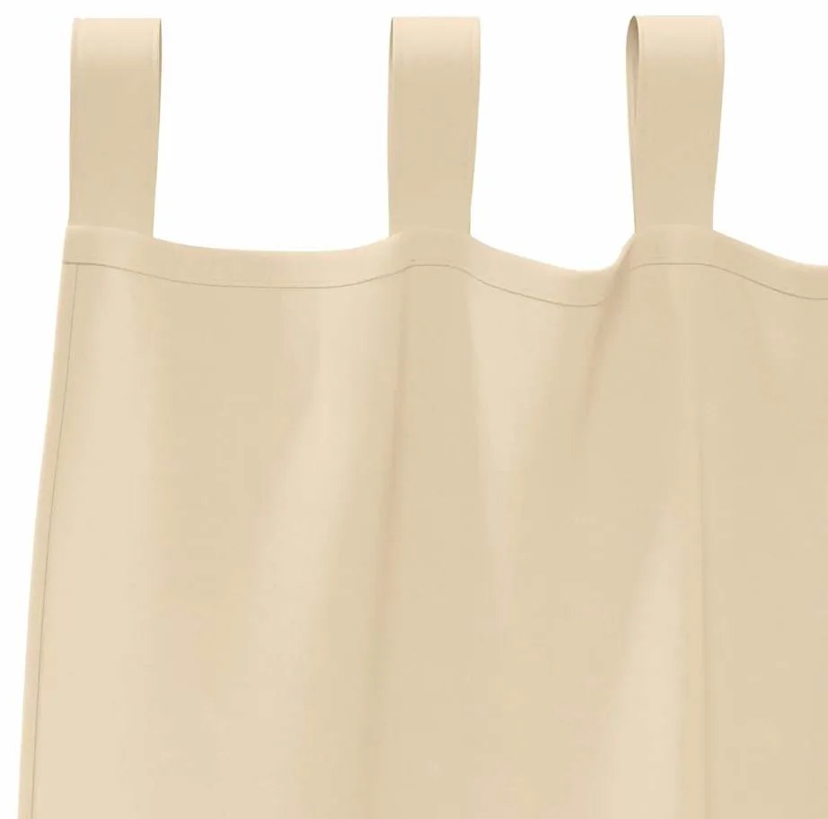 vidaXL Κουρτίνες Μαύρης Ύφανσης με Δαχτυλίδια 2 pcs Κρεμ 225 x 140 εκ.