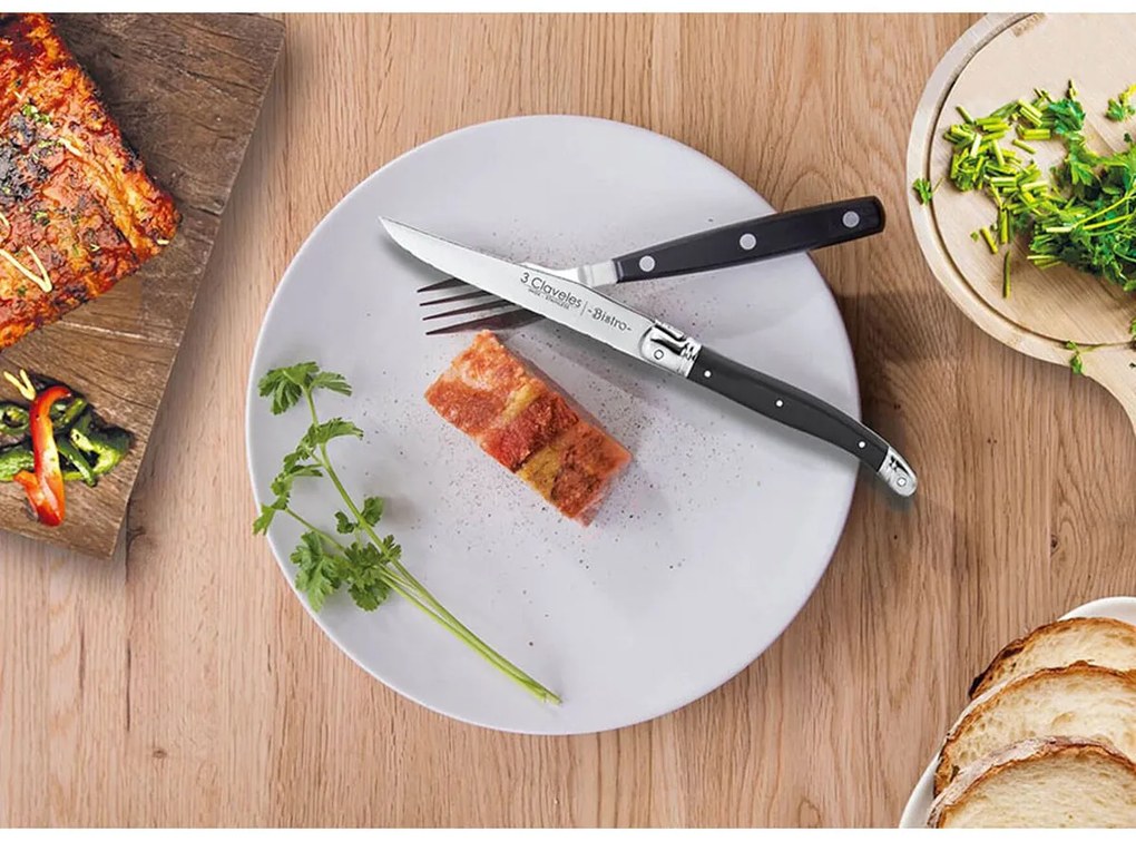 Σετ Μαχαιριών για το Κρέας 3 Claveles Bistro 11,5 cm (4 Μονάδες)