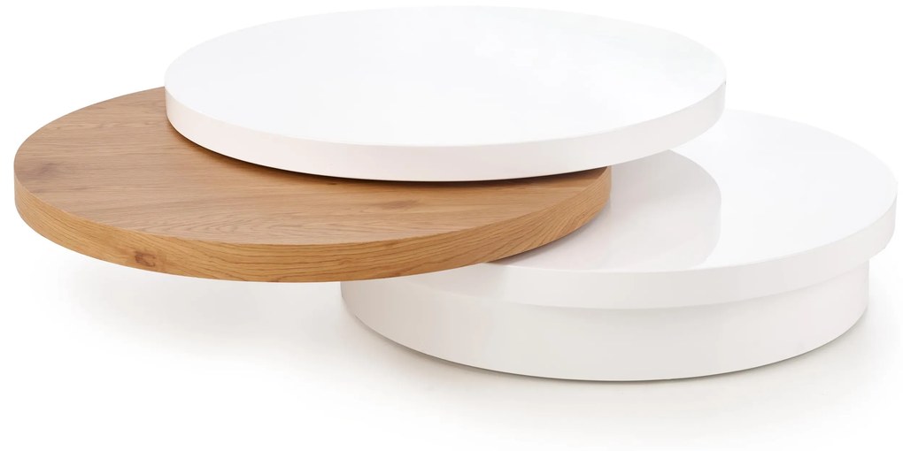 MICHELLE c. table, color: white / golden oak DIOMMI V-CH-MICHELLE-LAW-DĄB_ZŁOTY