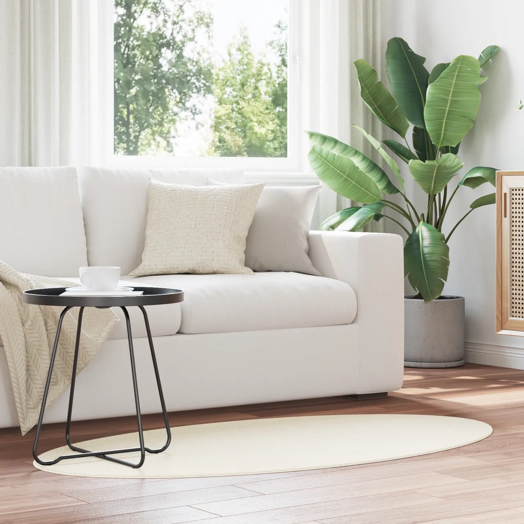 vidaXL Χαλιά "HUARTE" Κρεμ 80x150 εκ. Ωοειδές
