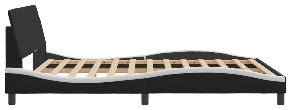 vidaXL Πλαίσιο Κρεβατιού Dover Μαύρο/Λευκό 160x200εκ Συνθ. Δέρμα