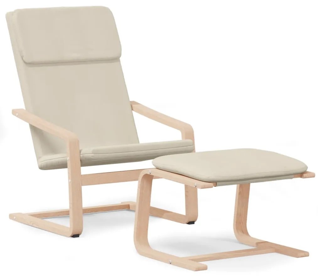 vidaXL Πολυθρόνα Relax Κρεμ Υφασμάτινη με Υποπόδιο