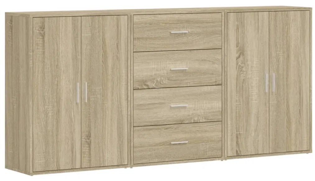 vidaXL Βοηθητικά Ντουλάπια 3 τεμ. Sonoma Δρυς 60x31x84 εκ. Επεξ. Ξύλο