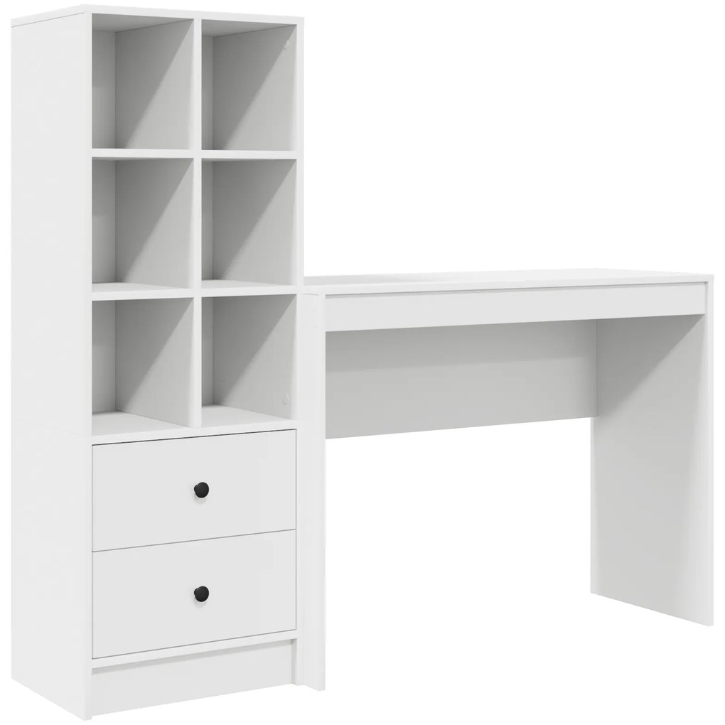 vidaXL Γραφείο με αποθηκευτικό χώρο 2 pcs Λευκό 100 x 40 x 76 εκ.