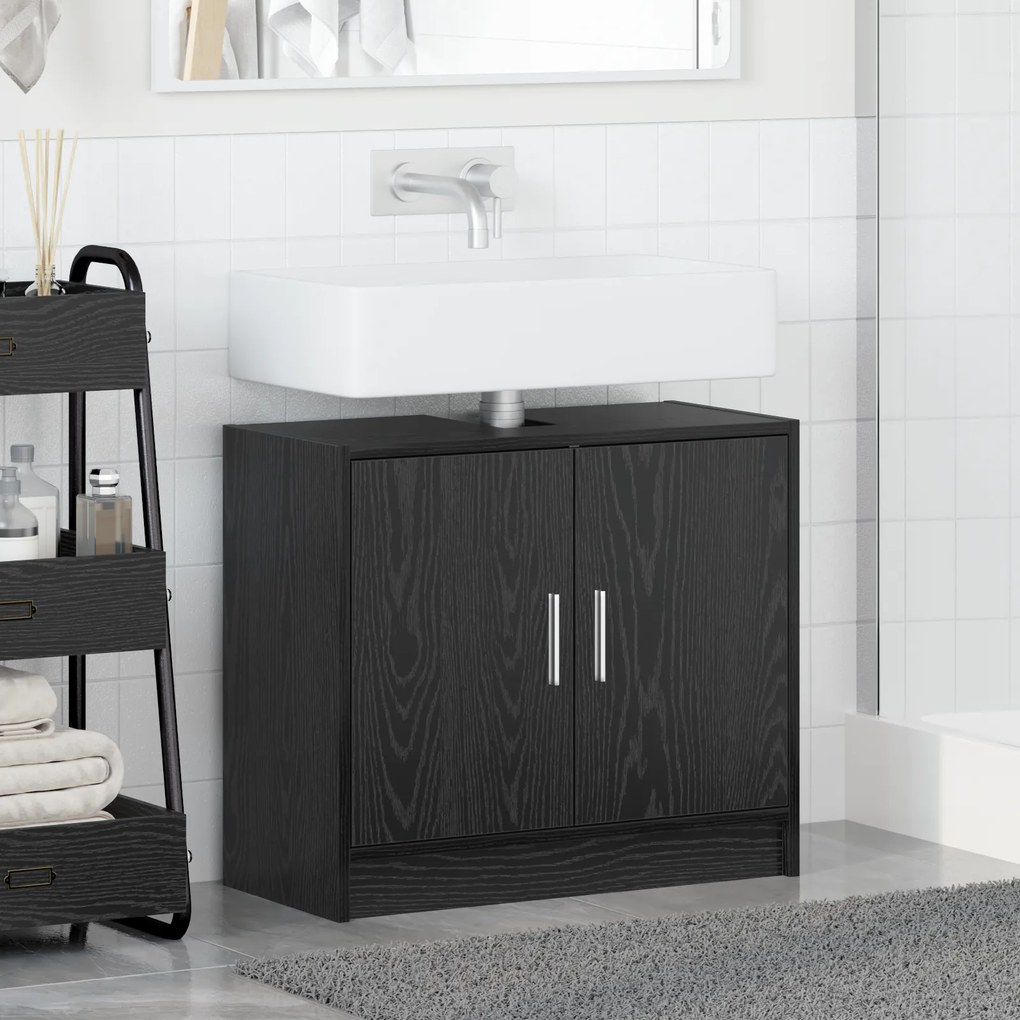 vidaXL Ντουλάπι Νιπτήρα  Μαύρου Δρυός 63x29x55 εκ. Επεξεργασμένο Ξύλο