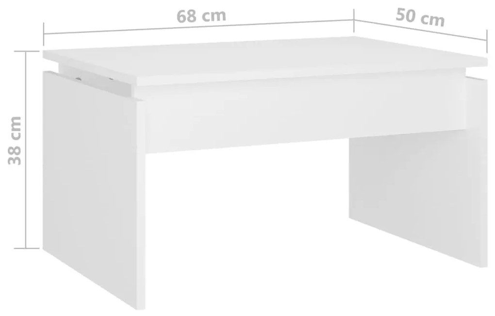 Τραπεζάκι Σαλονιού Λευκό 68 x 50 x 38 εκ. από Επεξ. Ξύλο - Λευκό