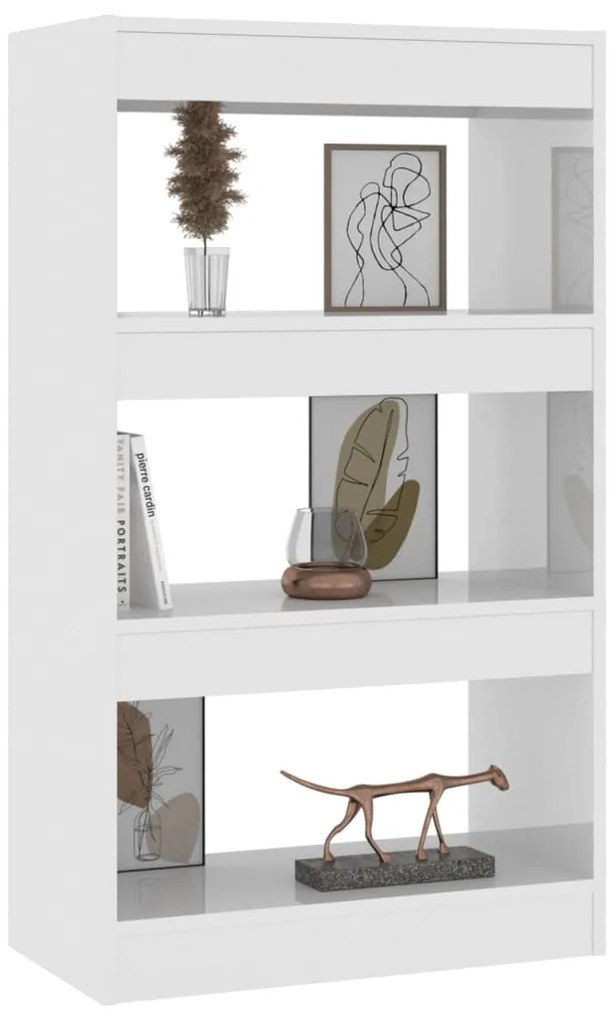 vidaXL Βιβλιοθήκη/Διαχωριστ. Χώρου Γυαλ. Λευκό 60x30x103εκ Επεξ. Ξύλο