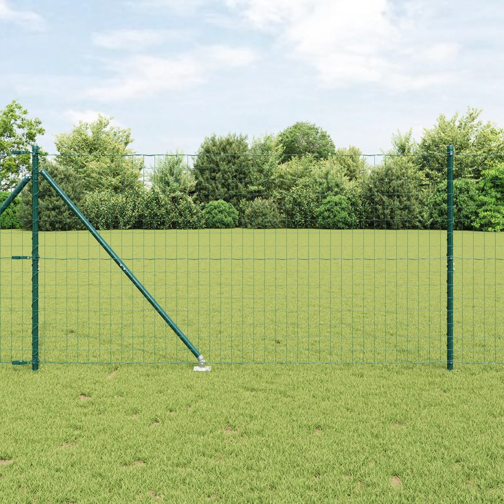 vidaXL Euro Fence Σετ των 2 Πράσινο Χάλυβας με επικάλυψη πούδρας