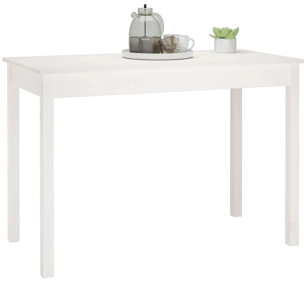 vidaXL Τραπεζαρία Λευκή 110 x 55 x 75 εκ. από Μασίφ Ξύλο Πεύκου