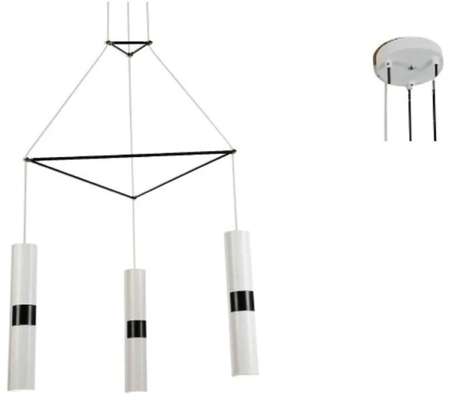 Φωτιστικό Οροφής HM853P56WH 3XGU10 56X49XH150 White Aca Decor Metal
