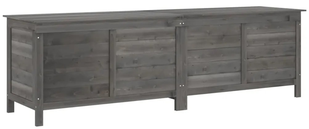 vidaXL Μπαούλο Αποθ. Κήπου Ανθρακί 198,5x50x56,5εκ Μασίφ Ξύλο Ελάτης