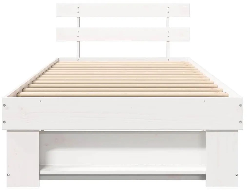 vidaXL Σκελετός Κρεβατιού Λευκό 75 x 190 cm Στερεά ξυλεία πεύκου