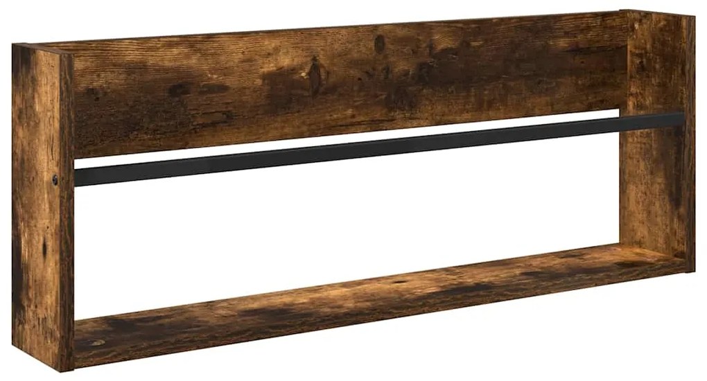 vidaXL Ράφι Περιοδικών με ράφι 2 pcs Καπνιστό Δρύς 80 x 12 x 30 εκ