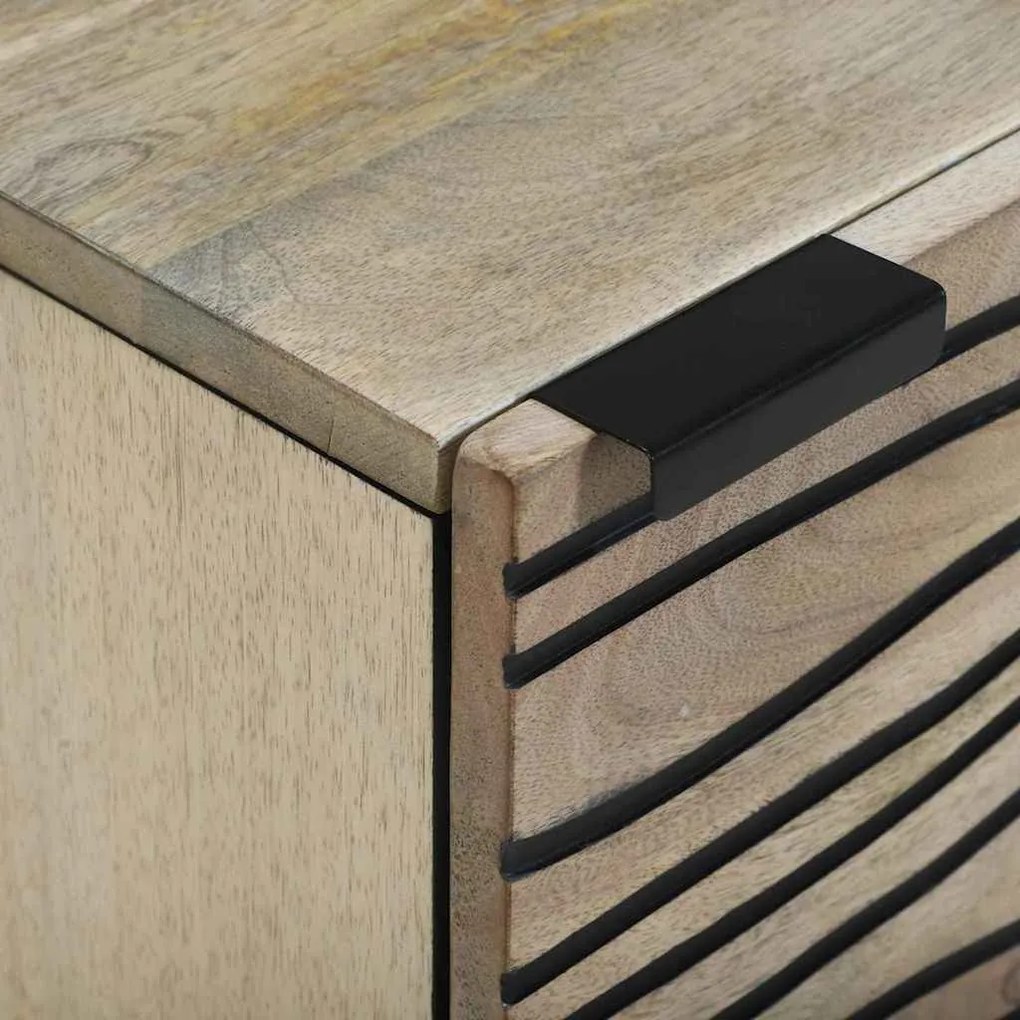 vidaXL Κομοδίνο 2 pcs Λευκό και Μαύρο 40 x 33 x 46 εκ.