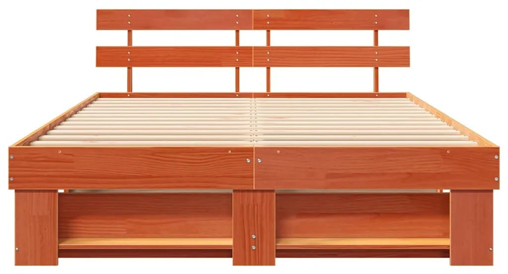 vidaXL Σκελετός Κρεβατιού Καφέ κεριού 160 x 200 cm Μασίφ ξύλο πεύκου