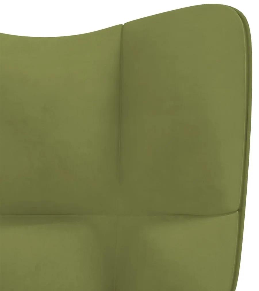 Κουνιστή Πολυθρόνα Ανοιχτό Πράσινο Βελούδινη - Πράσινο