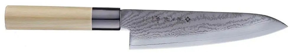 Μαχαίρι Chef Shippu FD-593 18cm Από Δαμασκηνό Ατσάλι Silver-Natural Tojiro Steel,Wood