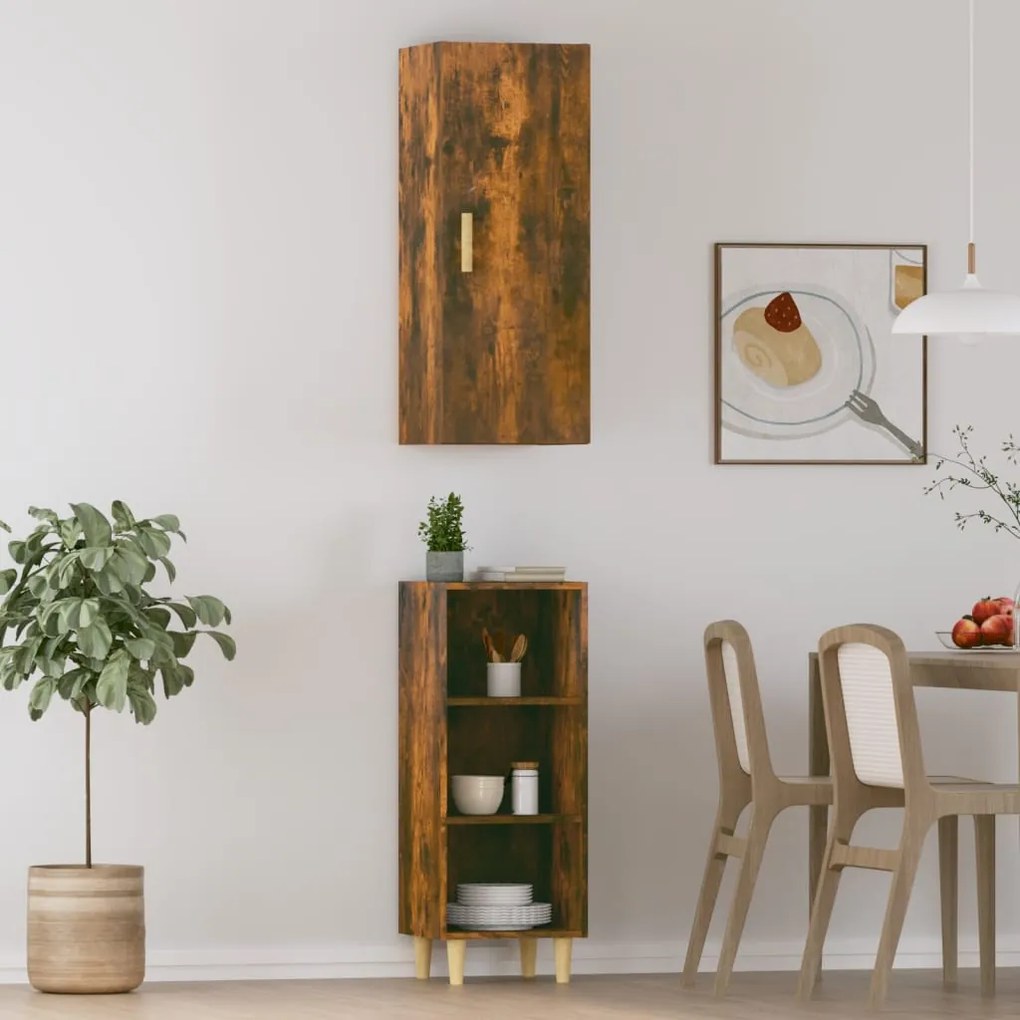 vidaXL Ντουλάπι Καπνιστή δρυς 34,5x34x180 εκ. από Επεξεργασμένο Ξύλο