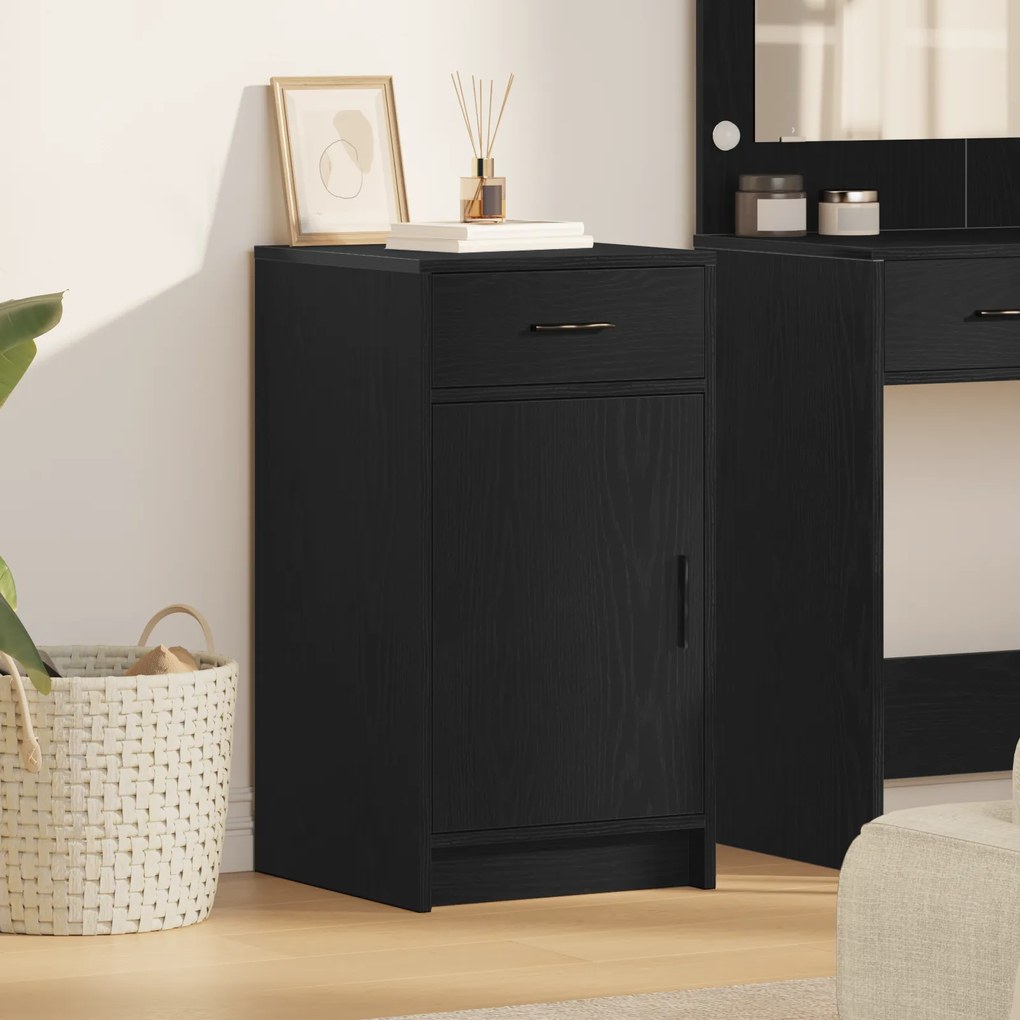 vidaXL Μπουφές Μαύρο Δρυς 40x41x75 εκ Επεξεργασμένο Ξύλο
