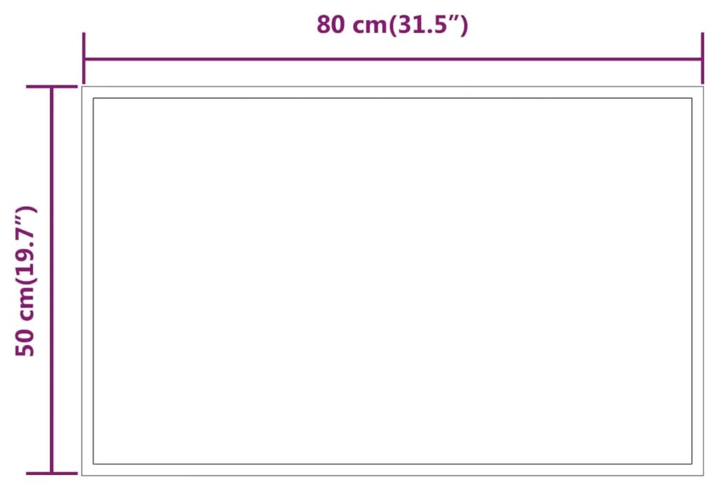 vidaXL Καθρέφτης Μπάνιου με LED 50x80 εκ.