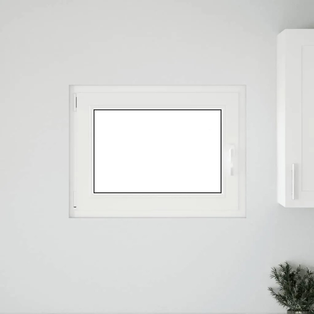 vidaXL Παράθυρο Υπογείου "RISOR" 80x70 εκ. Ανακλινόμενο & Περιστρεφόμενο DIN Αριστερά Λευκό