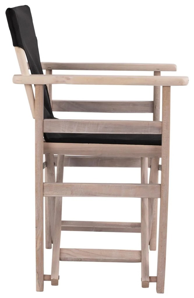 Καρέκλα Σκηνοθέτη ΛΗΜΝΟΣ C10453.05 Chalk Finish Λευκή Εμποτισμού με PVC Μαύρο 57x54x88.5 εκ.
