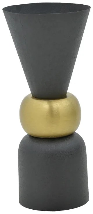Βάζο Decorasie Inart μαύρο-χρυσό μέταλλο Φ28x65εκ Υλικό: IRON 287-000003