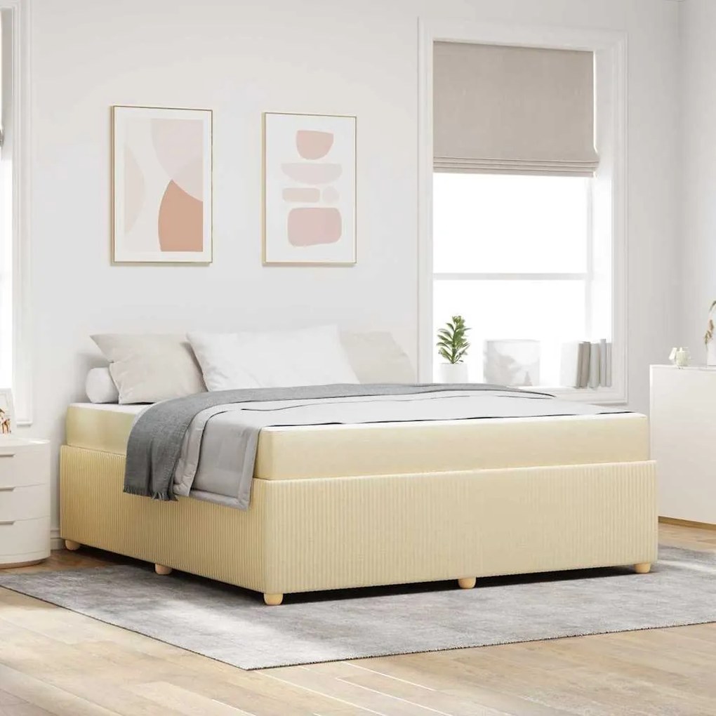 vidaXL Σκελετός Κρεβατιού Άλλο Κρεμ 180 x 200 cm ύφασμα