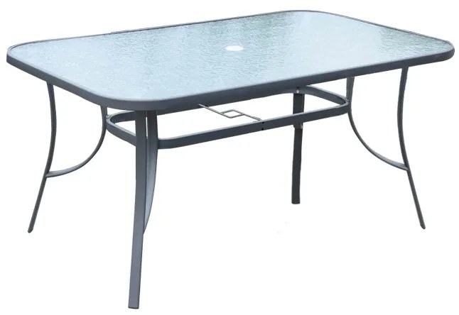 Τραπέζι RIO Μέταλλο/Γυαλί Ανθρακί/Clear 150x90x71cm