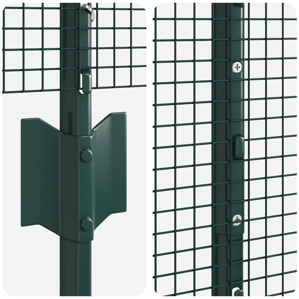 vidaXL Welded Wire Fence με 44 U Posts Πράσινο 1x100 m Χάλυβας