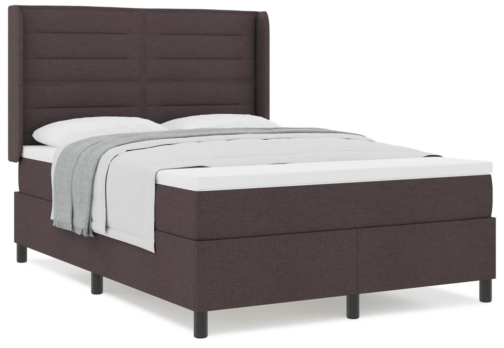 vidaXL Κρεβάτι Box Spring με Στρώμα Καφέ 140x190 εκ.