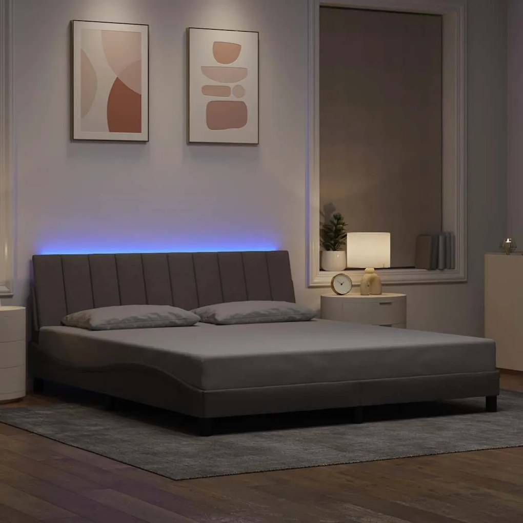 vidaXL Σκελετός Κρεβατιού Χωρίς Στρώμα Taupe 180x200 εκ. Υφασμάτινο
