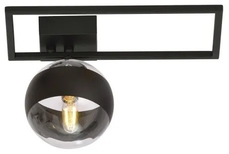 Φωτιστικό Οροφής 1xE14 W30cm Ατσάλι και Γυαλί Μαύρο IMAGO 1D Made in Poland Emibig-1132/1D-Διάφανο 1132/1D