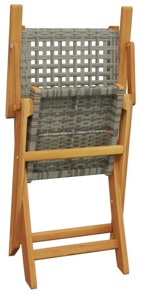 vidaXL Σετ Τραπεζαρίας Κήπου 7 τεμ. Γκρι από Συνθ. Ρατάν/Μασίφ Ξύλο