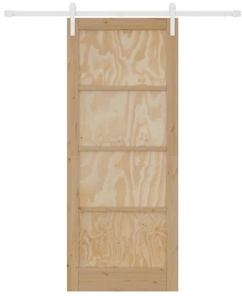 vidaXL Συρόμενη Πόρτα Φυσικό και λευκό 86 x 211 cm