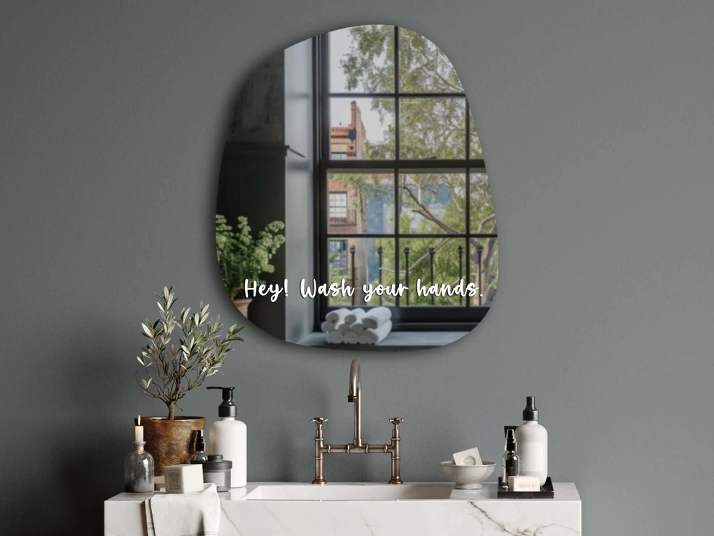 Αυτοκόλλητο για καθρέφτη S32 – Hey! Wash your hands.