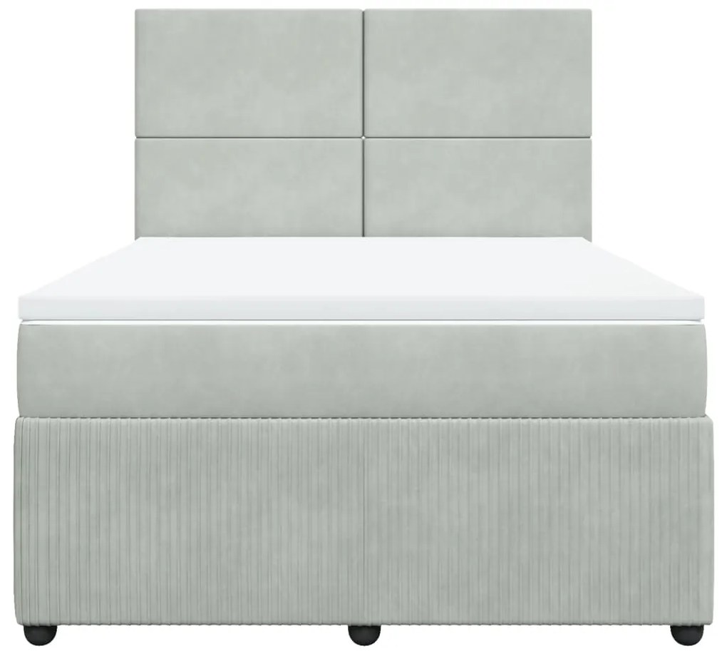 ΚΡΕΒΑΤΙ BOXSPRING ΜΕ ΣΤΡΩΜΑ ΑΝΟΙΧΤΟ ΓΚΡΙ 140X200 ΕΚ. ΒΕΛΟΥΔΙΝΟ 3294652